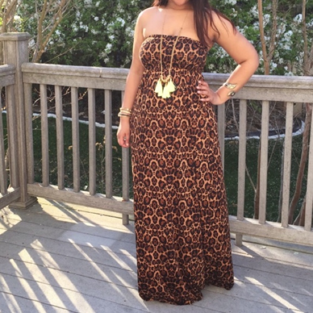 H&M Cheetah Print Maxi Dress - 8